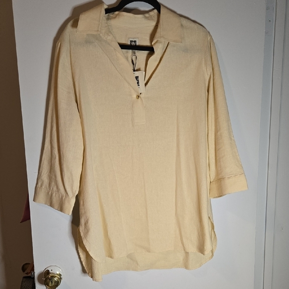 Anne Klein Cream Casual Button Down Shirt - Picture 1 of 5
